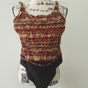 Christina one-piece bathing suit 10d pattern black